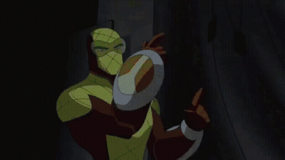 Cartoon Character Shooting Green Light GIF
