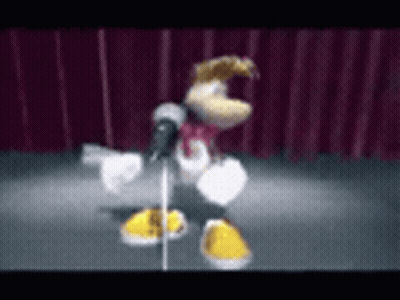 Cartoon Character Singing Into Microphone On Stage GIF