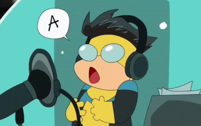 Cartoon Character Singing Into Microphone Saying A GIF