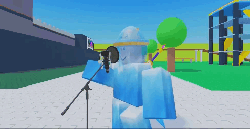 Cartoon Character Singing Into Microphone GIF