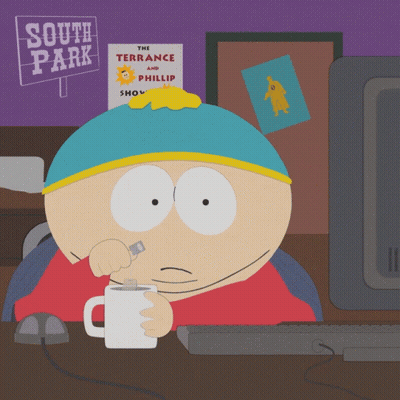 Cartoon Character Sitting At Computer GIF