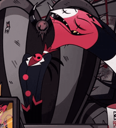 Cartoon Character Sitting at Computer With Coffee