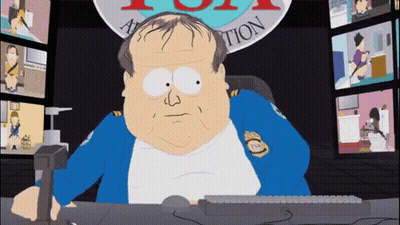 Cartoon Character Sitting At Desk In Front Of Fox Sign GIF