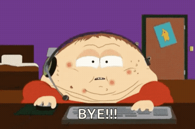 Cartoon Character Sitting At Desk Saying Bye GIF