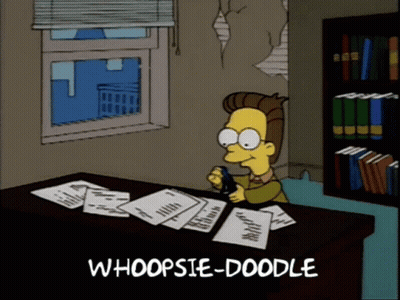 Cartoon Character Sitting At Desk Saying Whoopsie-Doodle GIF
