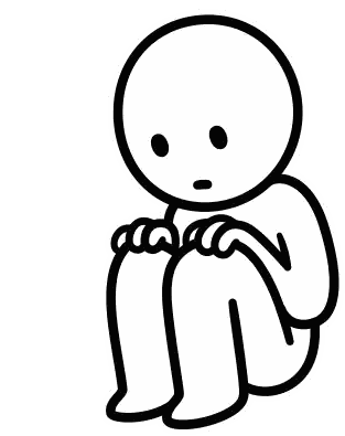 Cartoon Character Sitting Crossed Knees Sticker