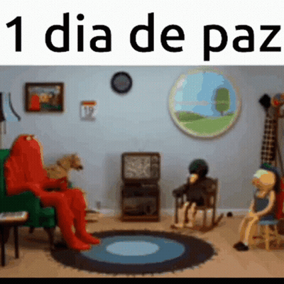Cartoon Character Sitting In Chair With Dog GIF