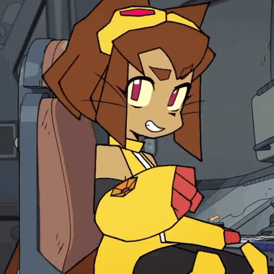 Cartoon Character Sitting In Chair With Red Eye GIF