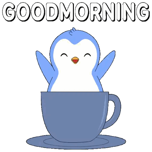 Cartoon Character Sitting In Coffee Cup Sticker