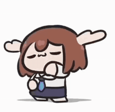Cartoon Character Sitting On Bed GIF