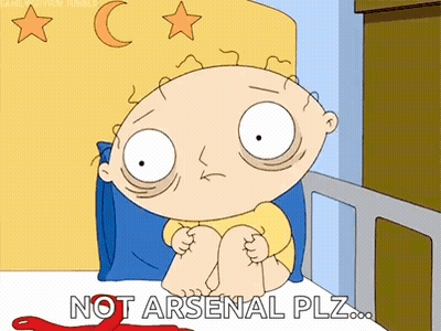 Cartoon Character Sitting On Bed Not Arsenal Plz GIF