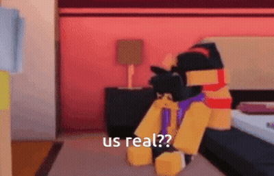 Cartoon Character Sitting On Bed Us Real GIF