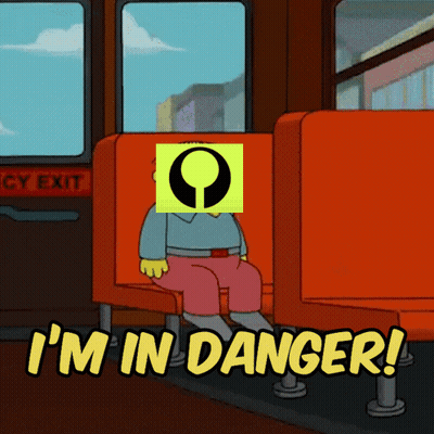 Cartoon Character Sitting On Bus Saying I'm In Danger GIF