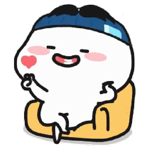 Cartoon Character Sitting On Couch With Heart On Face Sticker