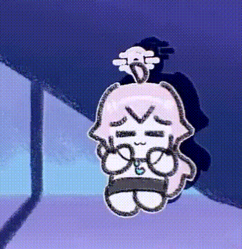 Cartoon Character Sitting On Floor With Shadow Behind GIF