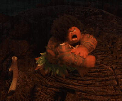 Cartoon Character Sitting On Rock With Stick GIF