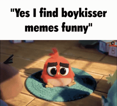 Cartoon Character Sitting On Rug Saying Yes I Find Boykisser Memes Funny GIF