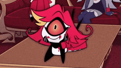 Cartoon Character Sitting On Table In Living Room GIF