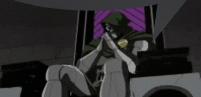 Cartoon Character Sitting On Throne With Hands Folded GIF