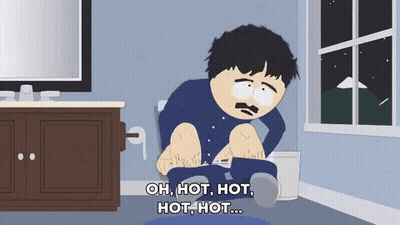 Cartoon Character Sitting On Toilet Saying Oh Hot GIF