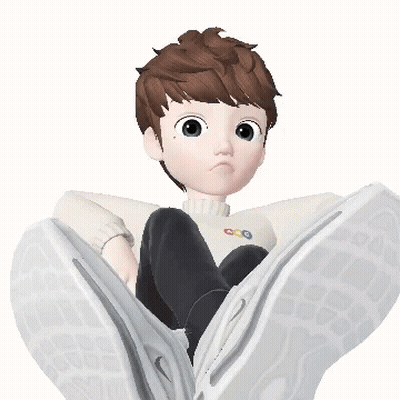 Cartoon Character Sitting On White Nike Shoes GIF