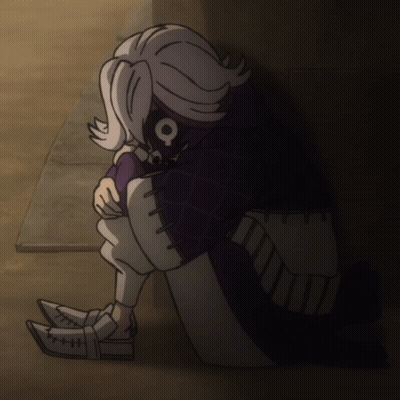 Cartoon Character Sitting With Head Down GIF