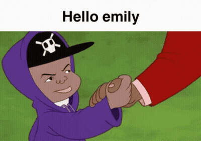 Cartoon Character Skull Hat Handshake Hello Emily GIF