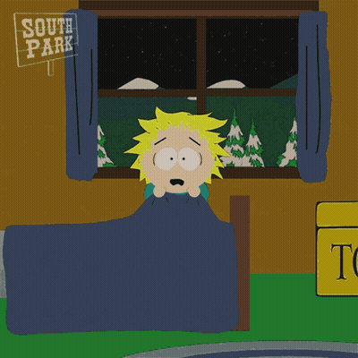 Cartoon Character Sleeping In Bed Saying South Park GIF