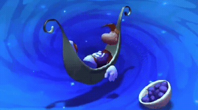 Cartoon Character Sleeping In Water Hammock GIF