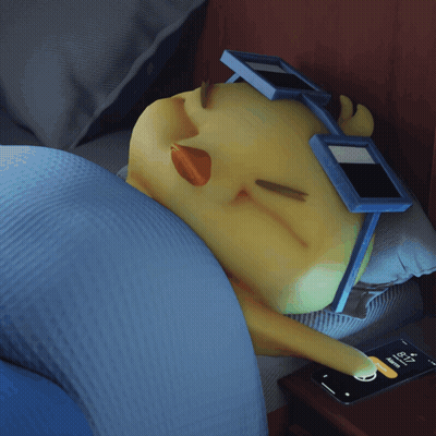Cartoon Character Sleeping Next To Phone GIF