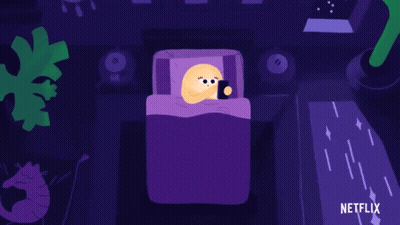 Cartoon Character Sleeping With Netflix GIF
