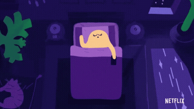 Cartoon Character Sleeping With Netflix GIF