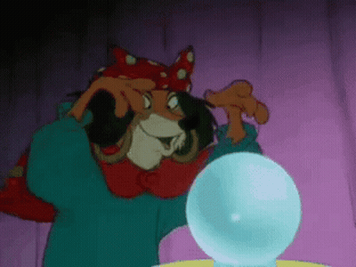 Cartoon Character Smiling At Crystal Ball GIF