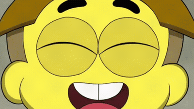 Cartoon Character Smiling Close Up