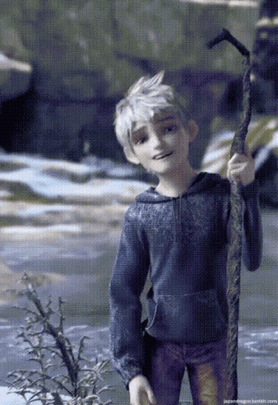 Cartoon Character Smiling Holding Cane GIF