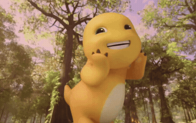 Cartoon Character Smiling In Forest GIF