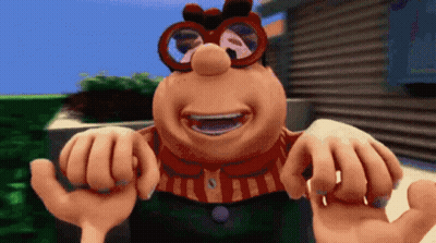 Cartoon Character Smiling In Red Shirt GIF