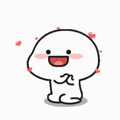 Cartoon Character Smiling Surrounded By Red Hearts GIF
