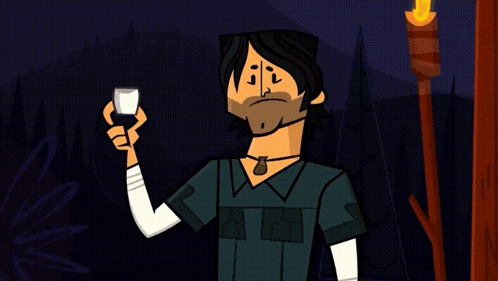 Cartoon Character Smiling While Holding Glass GIF