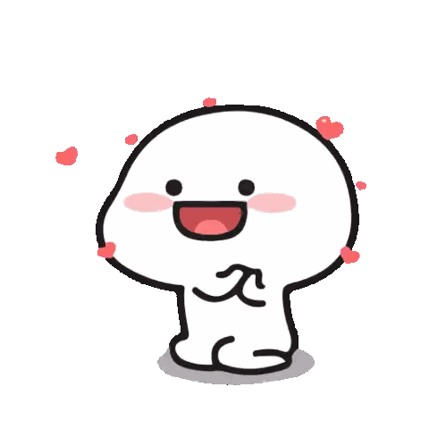 Cartoon Character Smiling With Hearts Sticker