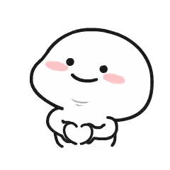 Cartoon Character Smiling With Pink Cheek Sticker