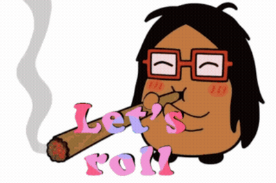 Cartoon Character Smoking Cigar Saying Let's Roll GIF