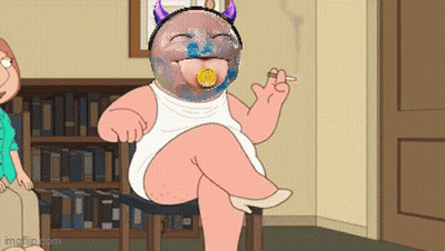 Cartoon Character Smoking Cigarette And Lollipop GIF