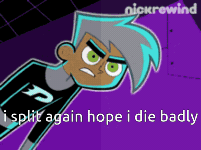 Cartoon Character Split Again Hope I Die Badly GIF