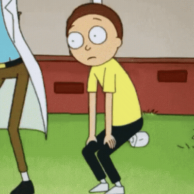 Cartoon Character Squatting On Grass GIF