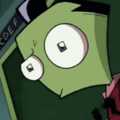 Cartoon Character Standing At Chalkboard With ABCDEF GIF