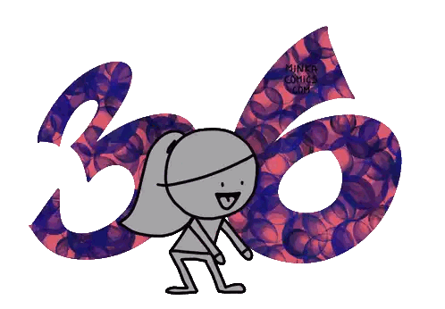 Cartoon Character Standing Before 36 Sticker