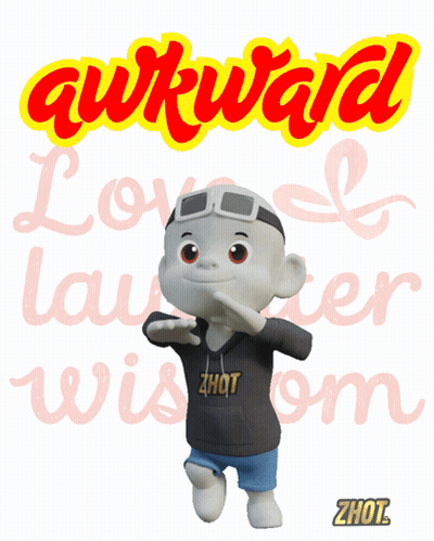 Cartoon Character Standing Before Awkward Love Sign GIF