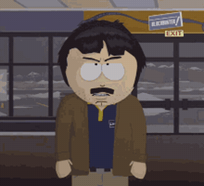 Cartoon Character Standing Before Blockbuster Sign GIF