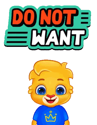 Cartoon Character Standing Before Do Not Want Sign Sticker